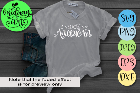100 Percent American: A Versatile Graphics Asset for T-Shirt Designs