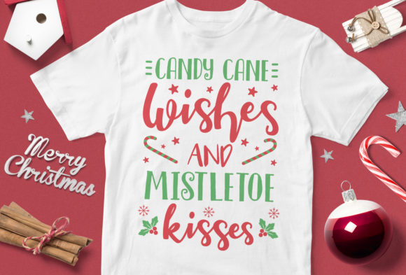 Candy Cane Wishes and Mistletoe Kisses: A T-Shirt Design Gem