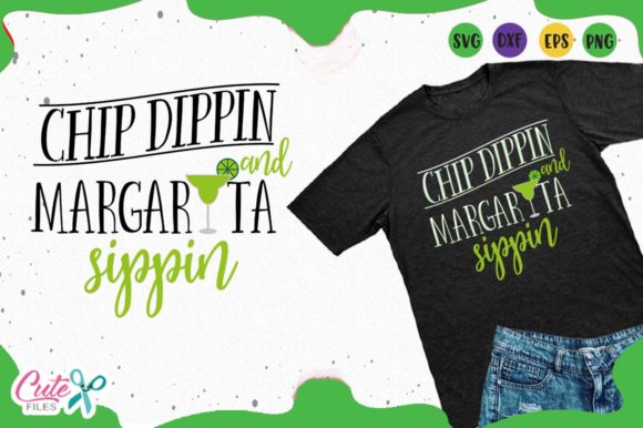 Chip Dippin Margarita Sippin: A Vibrant T-Shirt Graphics Asset