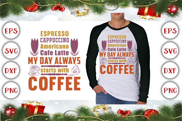 Espresso Cappuccino Americano Cafe Latte: A T-Shirt Design for Coffee Brands