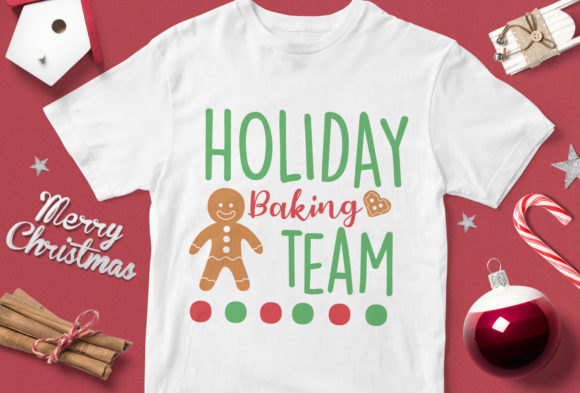 Holiday Baking Team: A Creative T-Shirt Graphics Asset