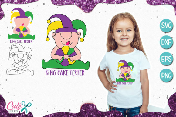 King Cake Tester Gnome: A Charming Graphics Asset for T-Shirt Designs