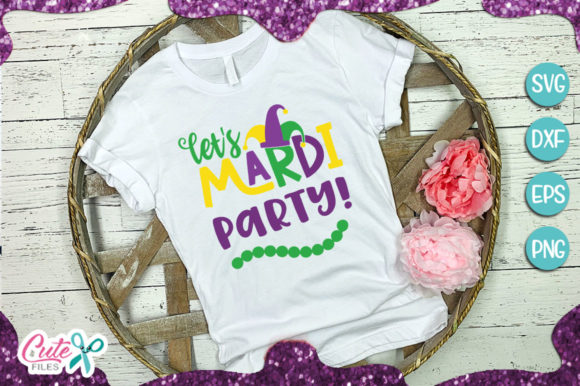 Lets Mardi Party: A Festive Graphics Asset for T-Shirt Designs
