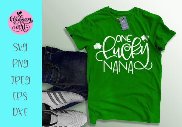 One Lucky Nana: A Festive Graphics Asset for T-Shirt & Branding Designs