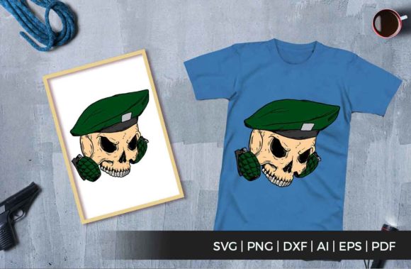 Skull Army Graphics: A Bold T-Shirt Design for Publishers